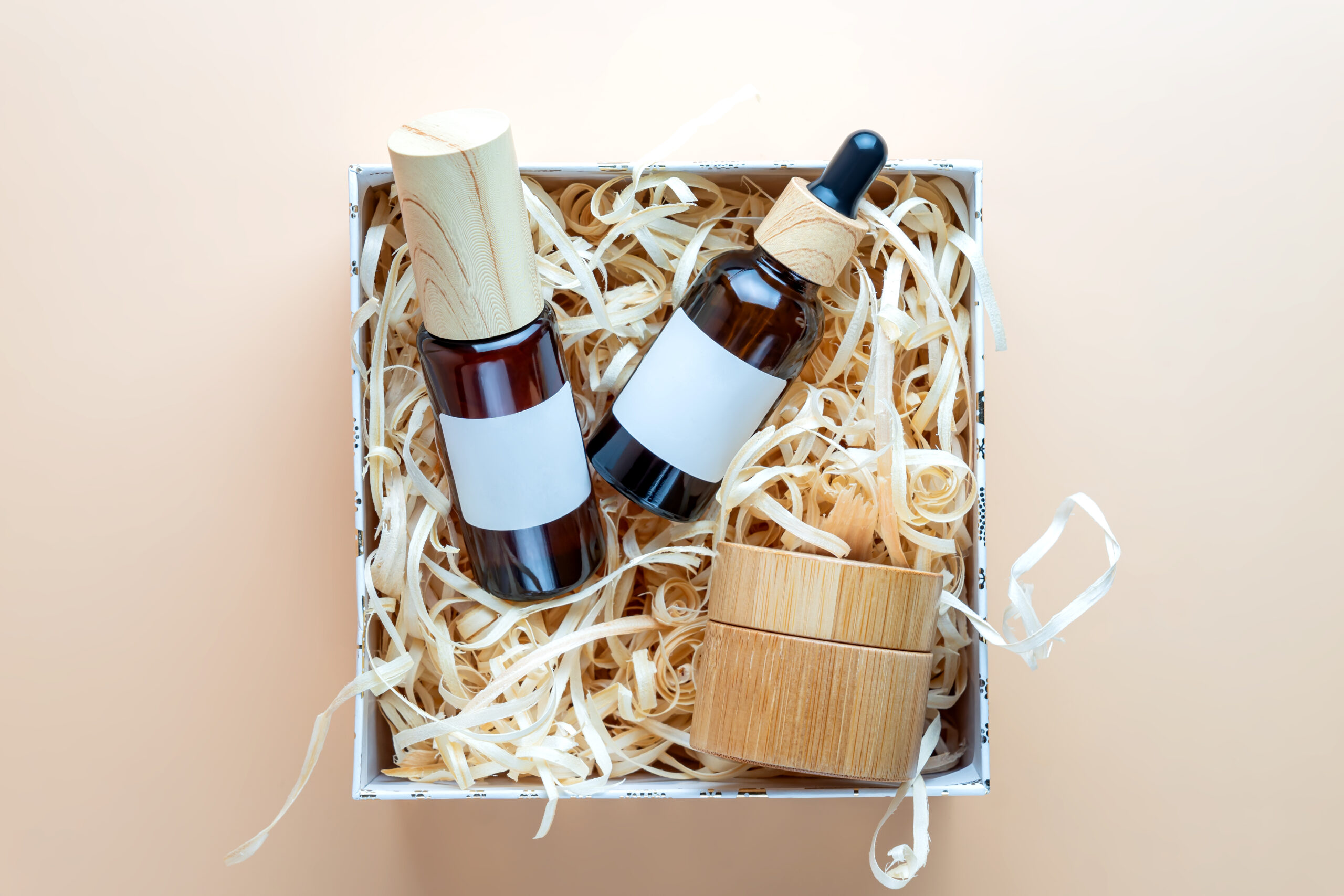 top view of a giftbox with beauty treatment bottle 2026 01 06 09 59 44 utc