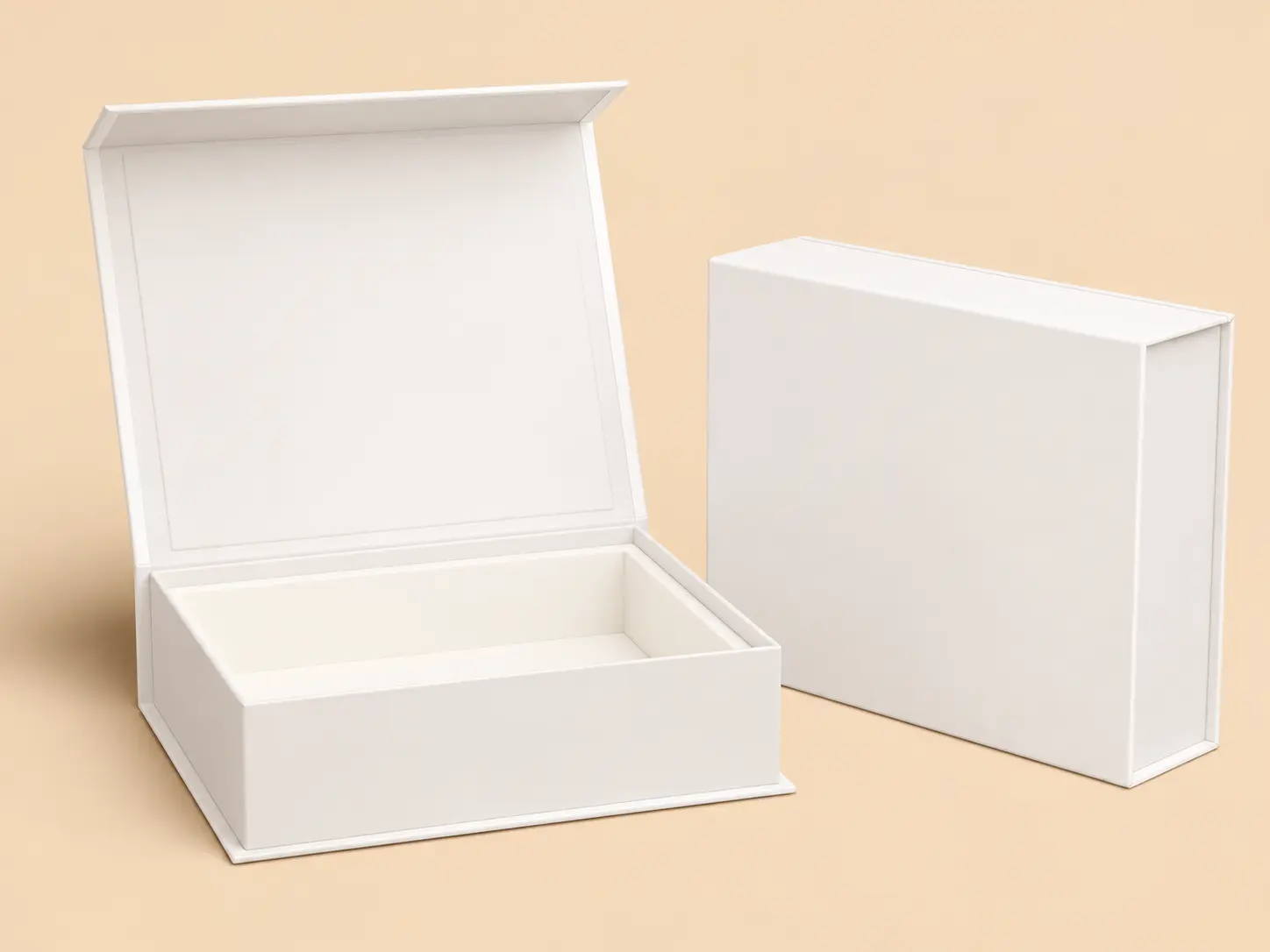 Die-cut white carton with an arched window showing a bottle and a hang-tab header with a euro slot