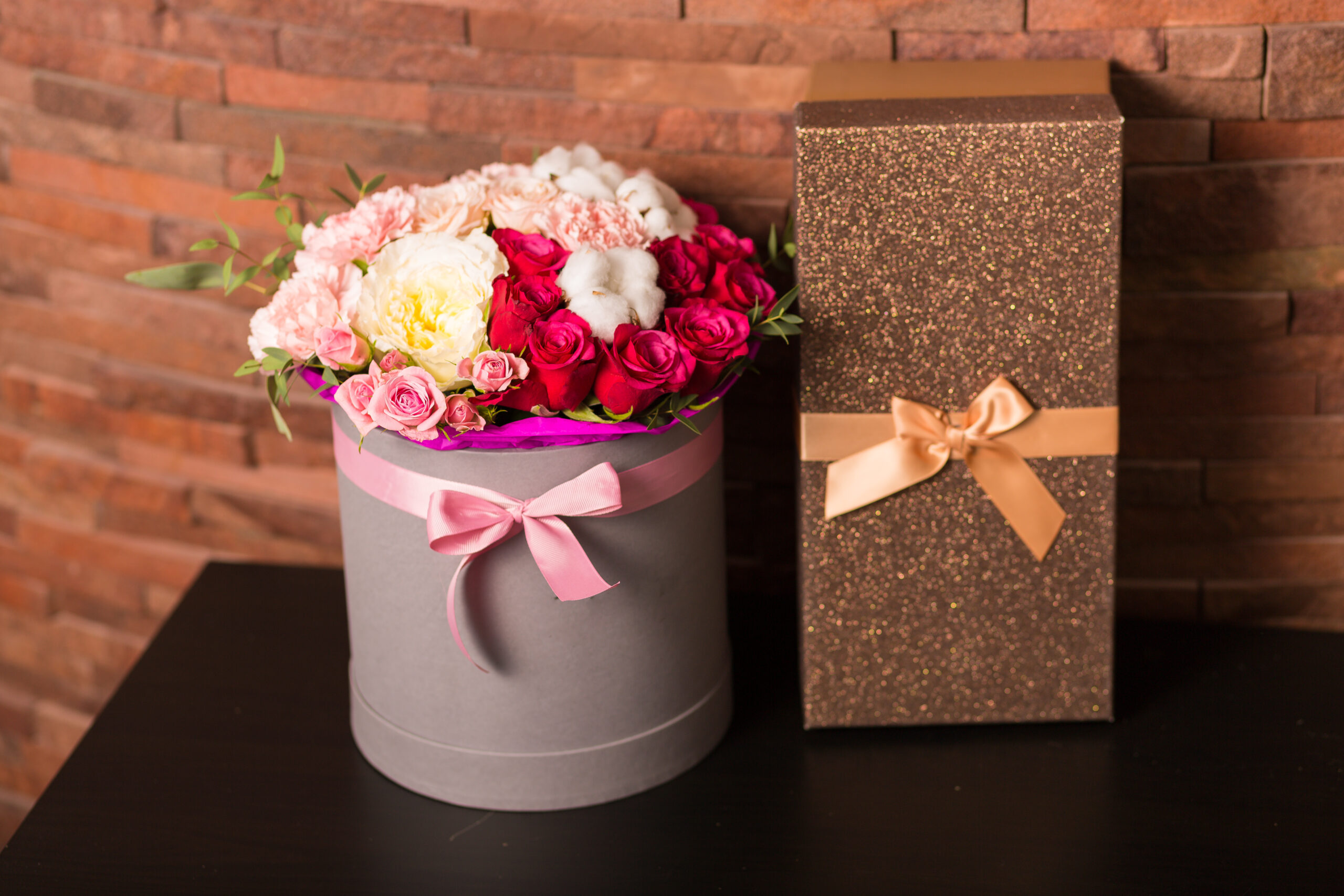 beautiful flower bouquet and a gift box 2026 03 26 07 31 17 utc