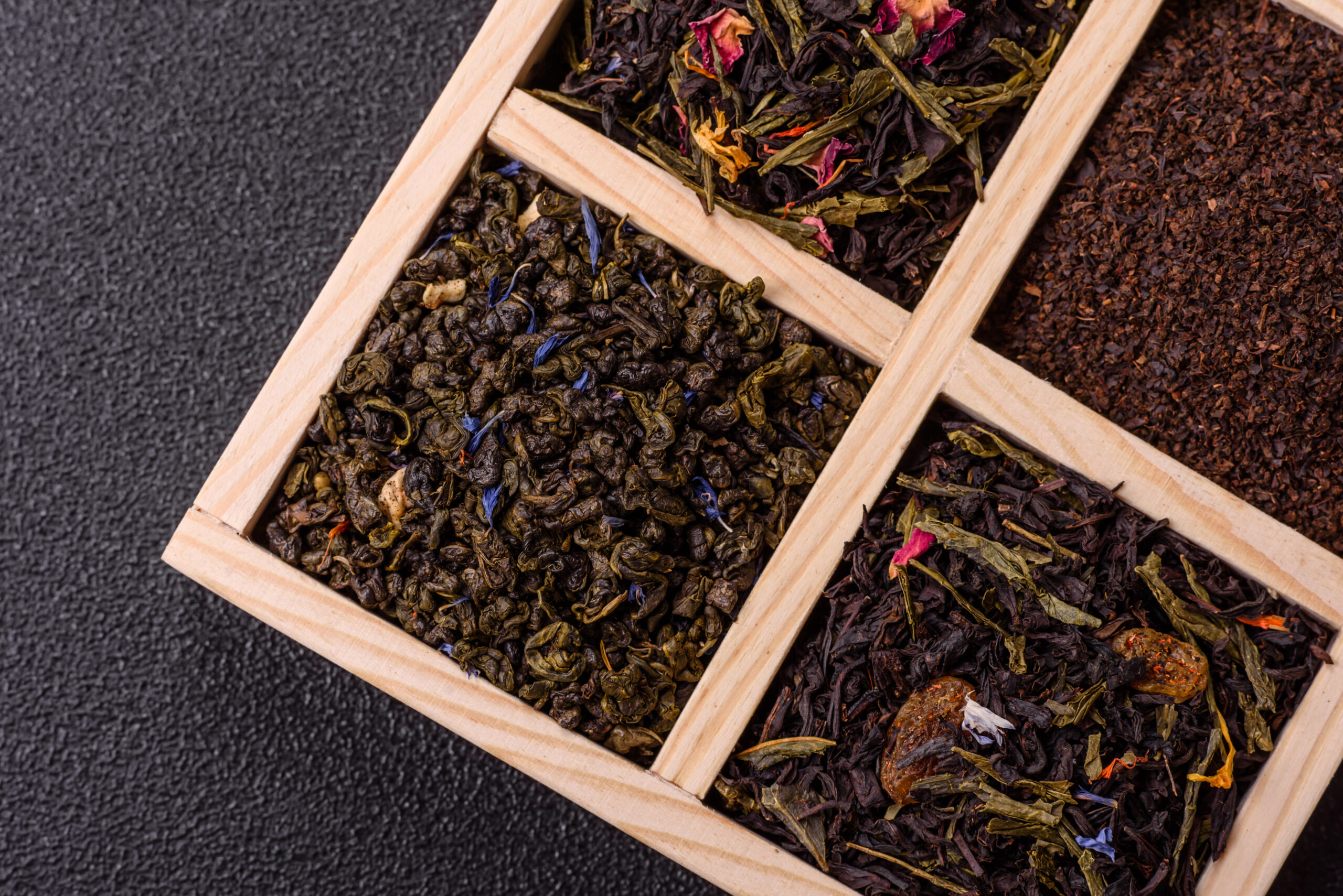 different kind of dry tea green black mint rose 2026 03 25 03 56 59 utc