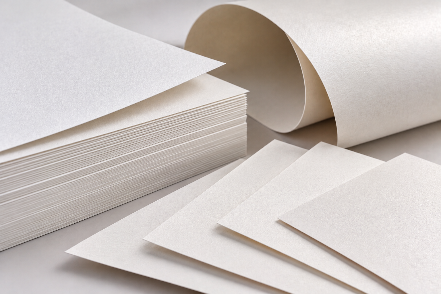 Premium white art paper sheets for custom packaging finishes