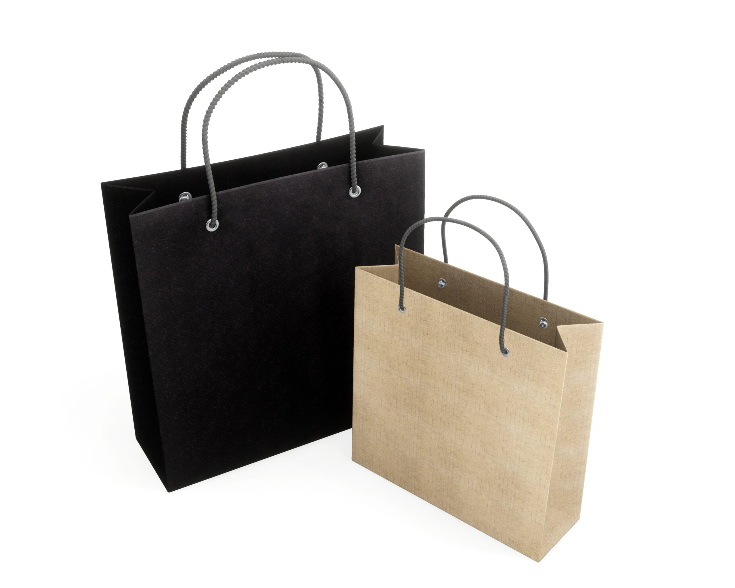 two paper bag for purchases 3d rendering 2026 01 05 00 25 28 utc