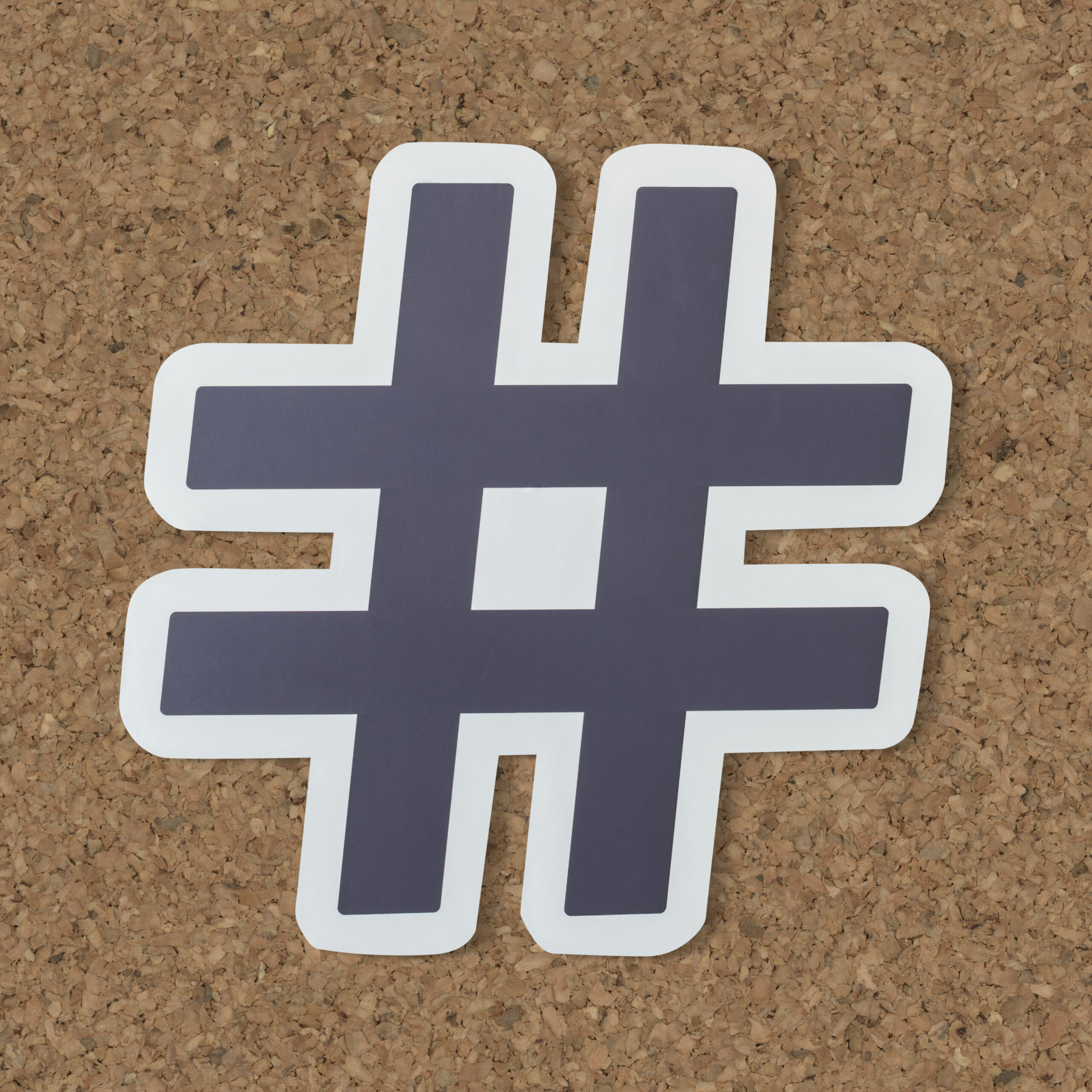 hashtag symbol on cork board background 2026 03 18 11 10 34 utc