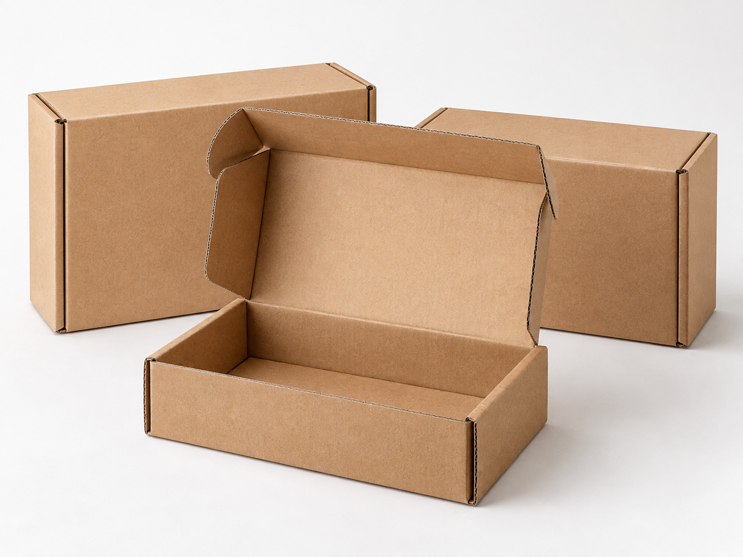 Lightweight kraft cardboard mailers for retail and stationery shipping by Artsy Packaging UK