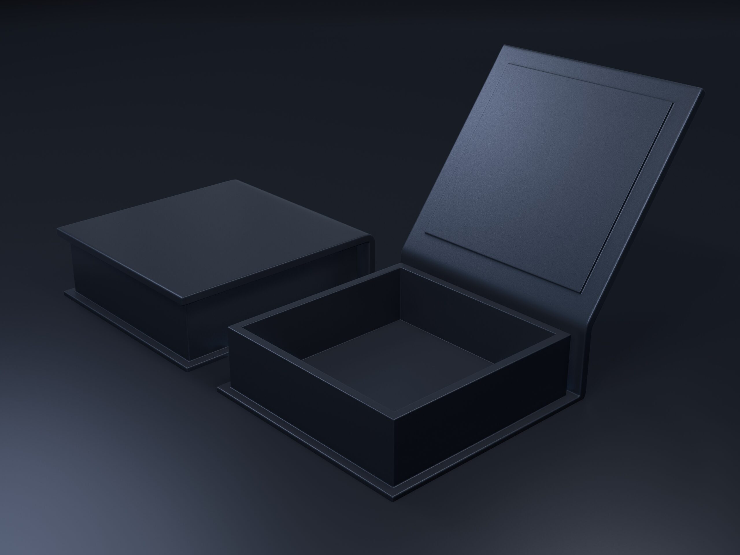 open black box container packaging on dark backgro 2026 03 09 03 25 35 utc