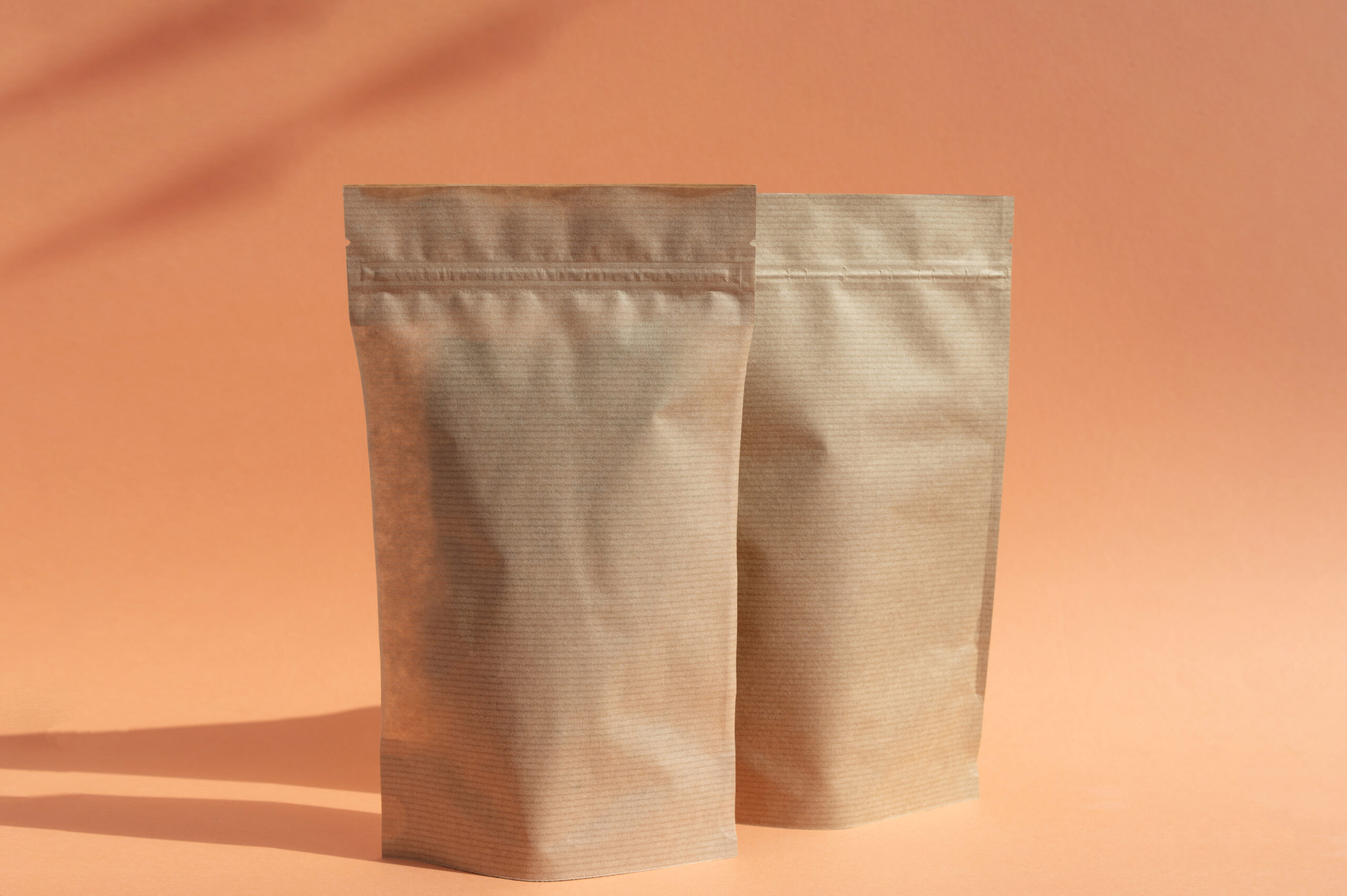 two brown paper bags against a peach background 2026 03 16 02 08 06 utc