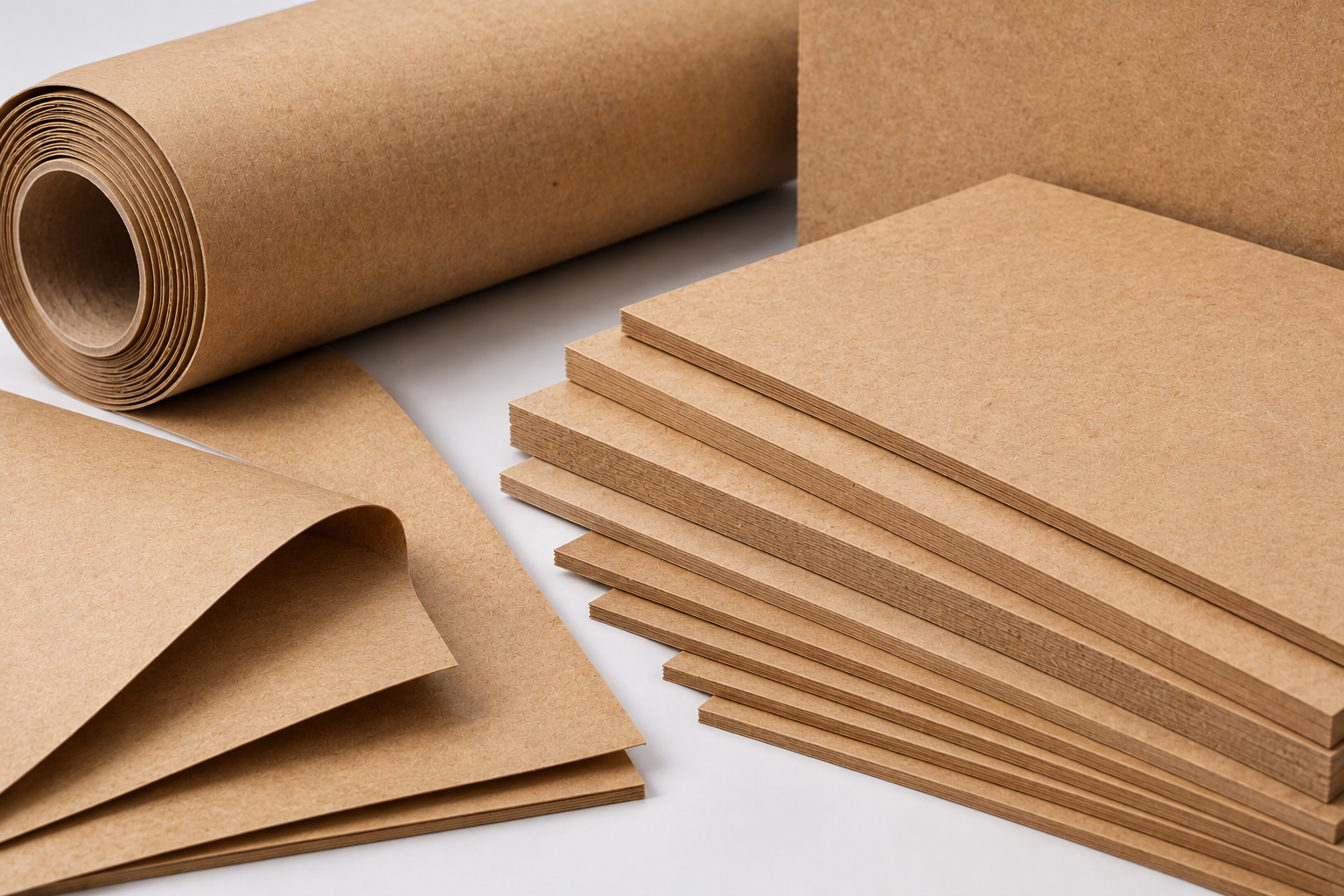 Eco-friendly kraft board sheets for custom rigid packaging wrapping