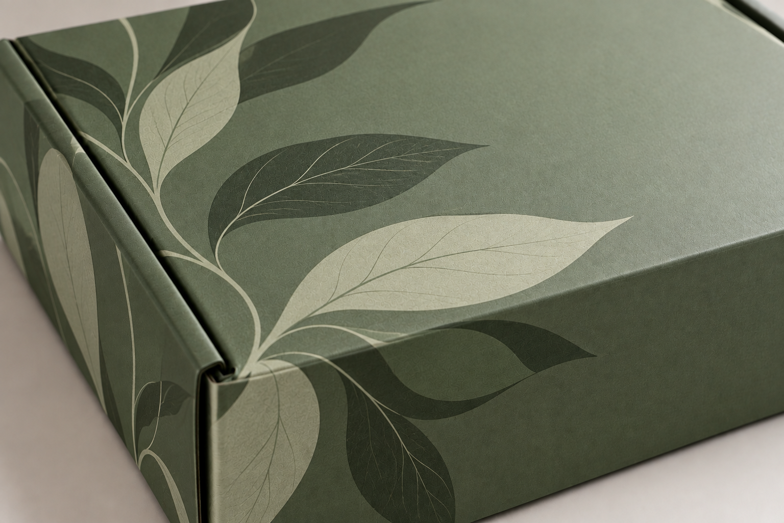 Matte laminated printed mailer box with soft non-shiny surface finish