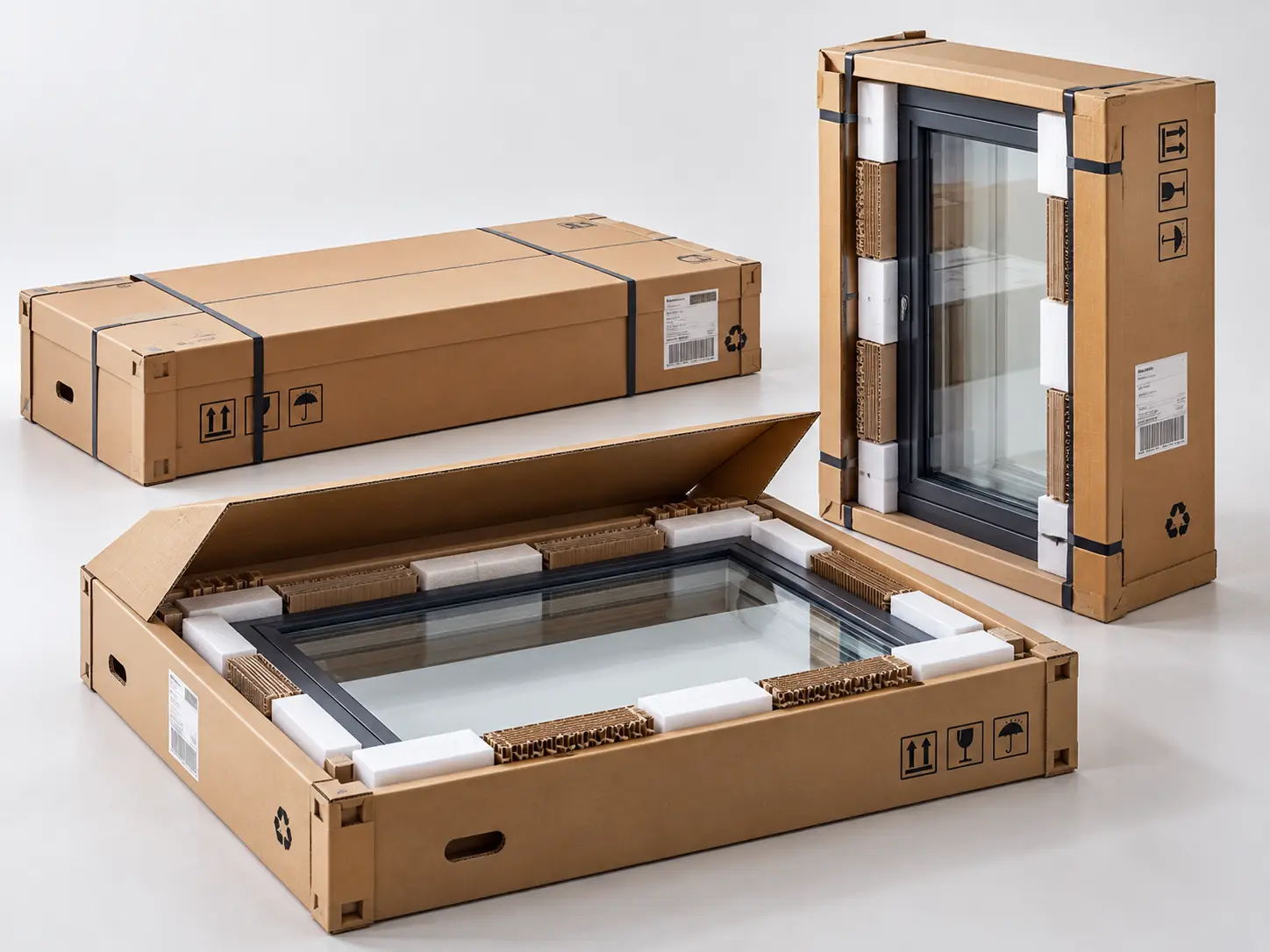 Custom rigid box with clear window cutout for product protection and display presentation