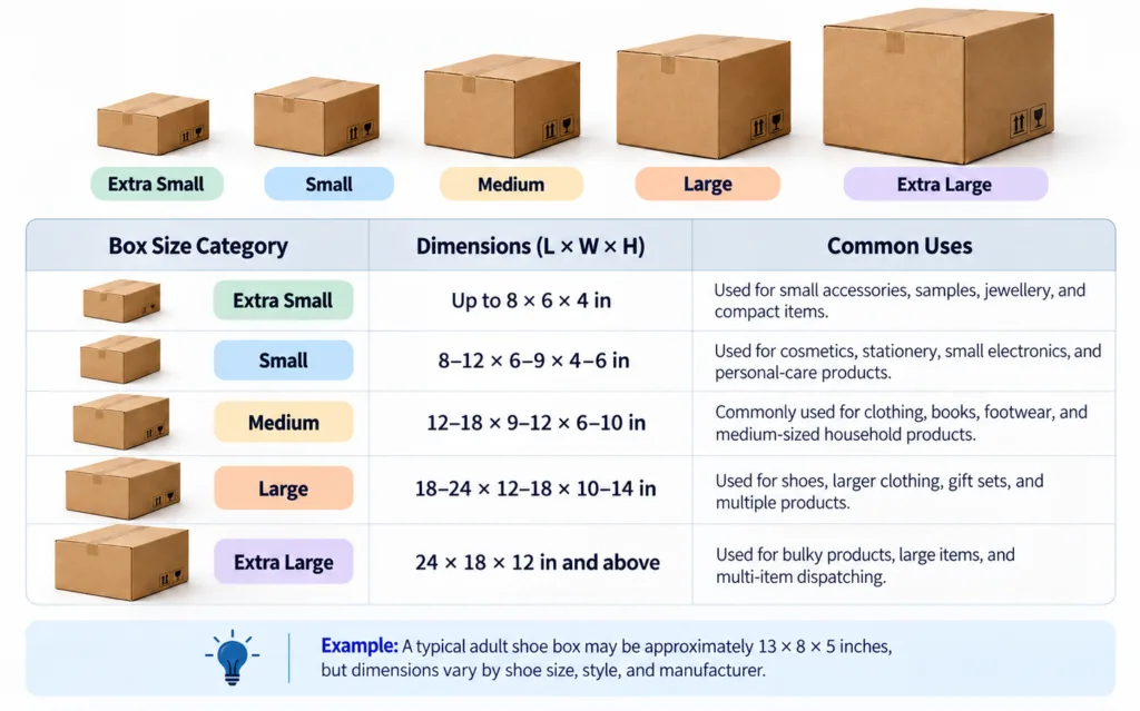 Standard Box Sizes & Dimension Charts