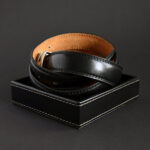 twisted men s leather belt in black in box on dark 2026 01 09 10 21 59 utc