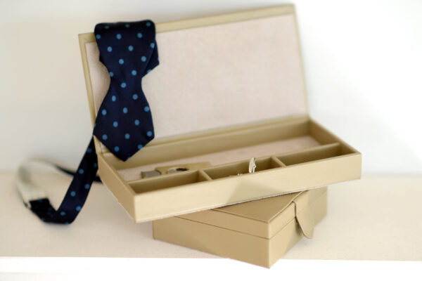 brown leather box with bow tie cigar cutter and cu 2026 01 11 09 29 08 utc