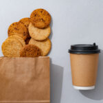 cookies and cup of coffee on gray background 2026 01 08 05 57 06 utc