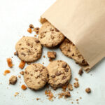 cookies with caramel on white textured background 2026 01 09 07 29 29 utc