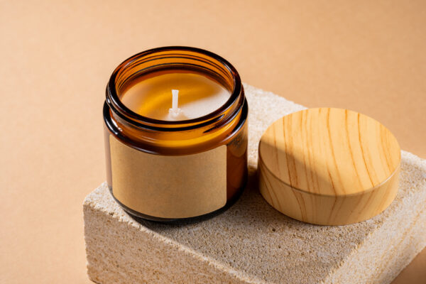 mock up of aroma soy candle in amber glass jar on 2026 01 09 10 04 50 utc