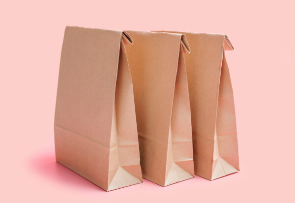 three brown paper bags on pink background side vie 2026 01 07 02 26 17 utc