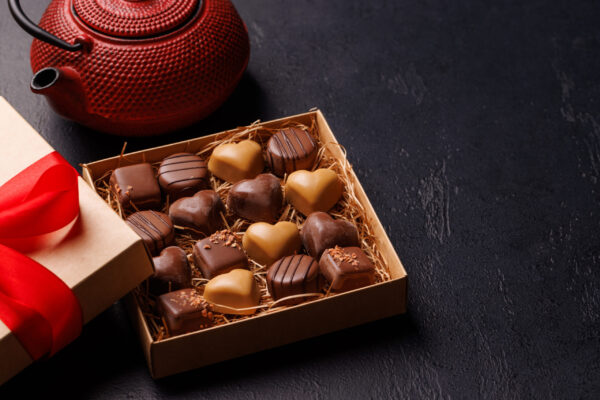 a romantic valentines day setup featuring a box of 2026 01 09 11 17 17 utc