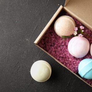 carton box with bath bombs and space for text on b 2026 03 01 04 57 08 utc