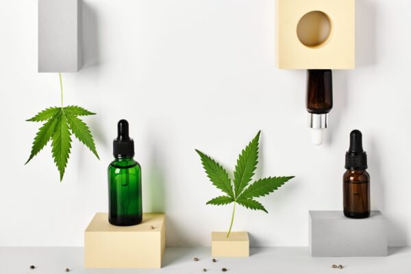 different glass bottles with cbd oil and cannabis 2026 03 09 01 53 01 utc