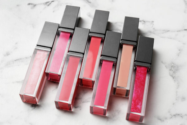 set of different liquid lipsticks on marble table 2026 03 13 15 43 17 utc