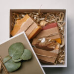 top view of box decorated with eucalyptus leaves w 2026 01 06 00 44 54 utc