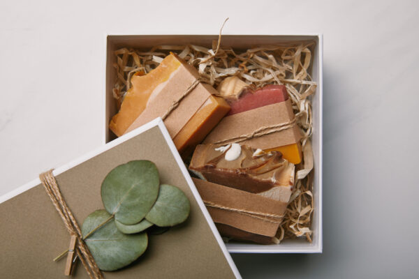 top view of box decorated with eucalyptus leaves w 2026 01 06 00 44 54 utc