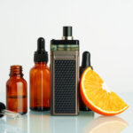 vape liquid with orange flavor on white background 2026 01 08 06 02 07 utc