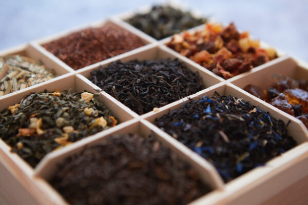various kind of dry tea in wooden box 2026 01 09 07 35 38 utc