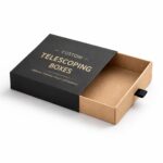 Custom telescoping box with gold accents