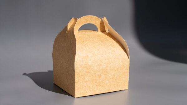 eco friendly brown kraft paper box on gray backgro 2026 03 20 03 46 58 utc
