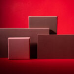 geometric design shape podium on red background 2026 03 24 14 06 18 utc