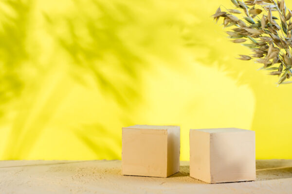 mockup two textured cubes on a beige surface on a 2026 03 19 03 20 55 utc