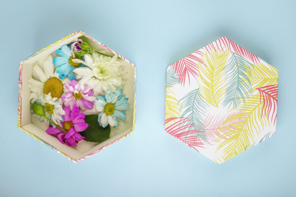 top view of a gift box filled with colorful chrysa 2026 01 05 05 17 03 utc