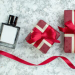 top view red giftboxes tied with red ribbon perfum 2026 03 18 13 43 45 utc