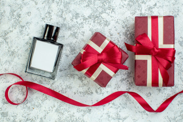 top view red giftboxes tied with red ribbon perfum 2026 03 18 13 43 45 utc