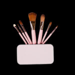 various makeup brushes pink set on black backgroun 2026 03 24 04 04 55 utc