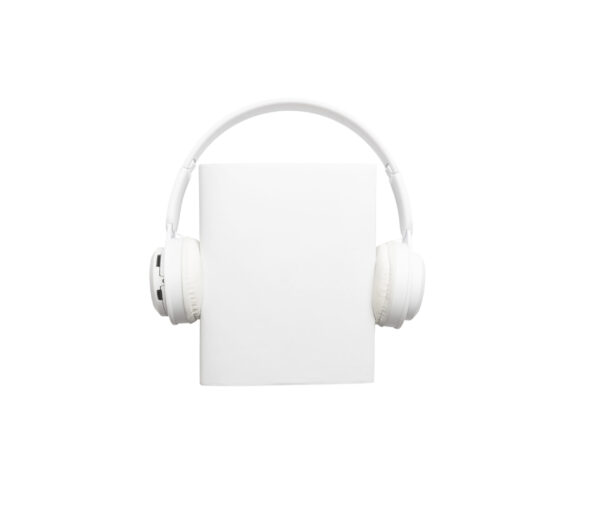 white headphones around open book top view conce 2026 03 26 23 56 50 utc