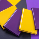 bold yellow and purple notebooks on geometric back 2026 01 08 05 11 50 utc