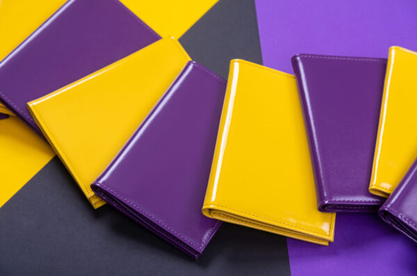 bold yellow and purple notebooks on geometric back 2026 01 08 05 11 50 utc