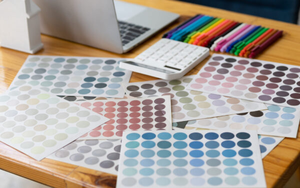 close up of color swatches on desk in professional 2026 03 24 07 50 46 utc