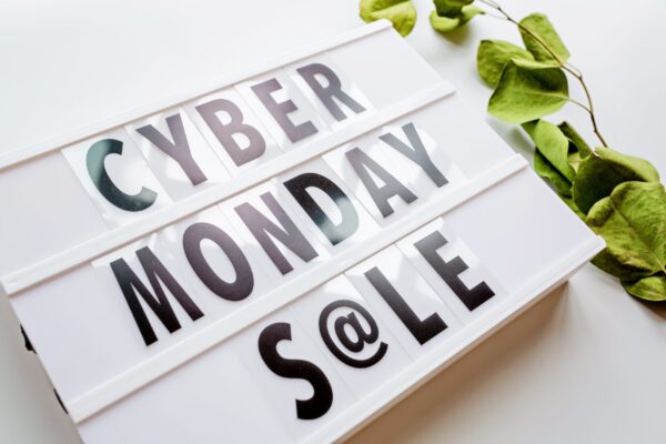 cyber monday sale sign with green leaves 2026 03 11 02 11 59 utc