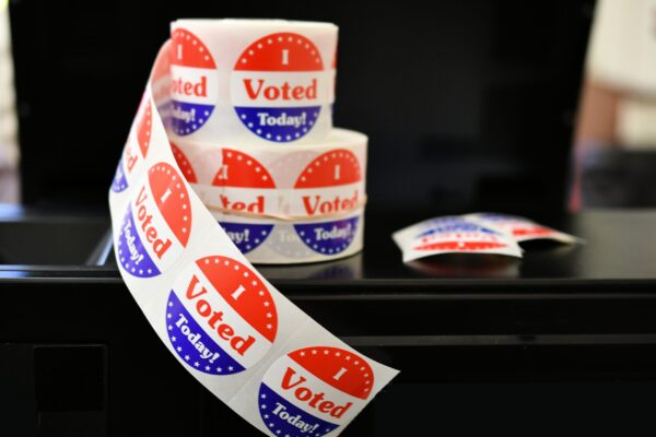 patriotic stickers stacked high for election day 2026 03 24 07 07 05 utc