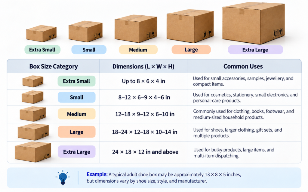 Standard Box Sizes & Dimension Charts