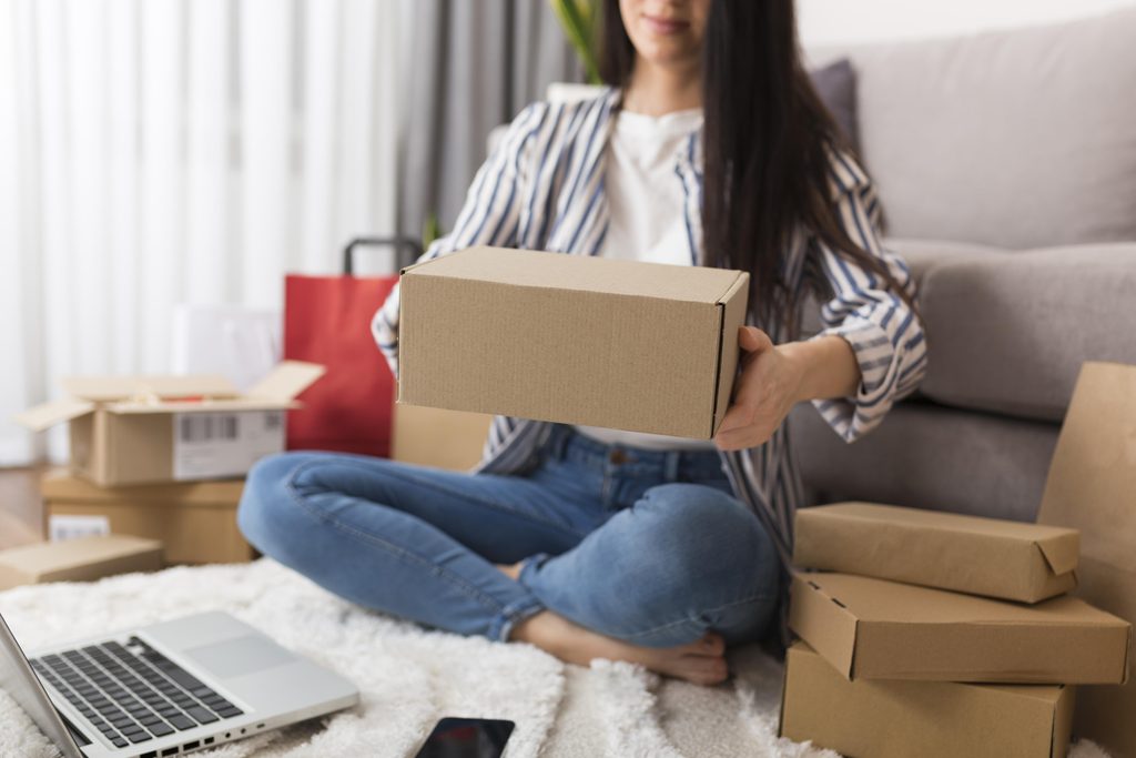 E-commerce packaging boxes for online product shipping.